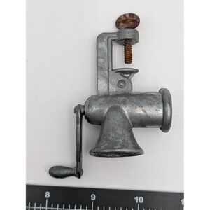 Miniature Meat Grinder Silver Gray Diecast Metal Dollhouse Accessory Salesman